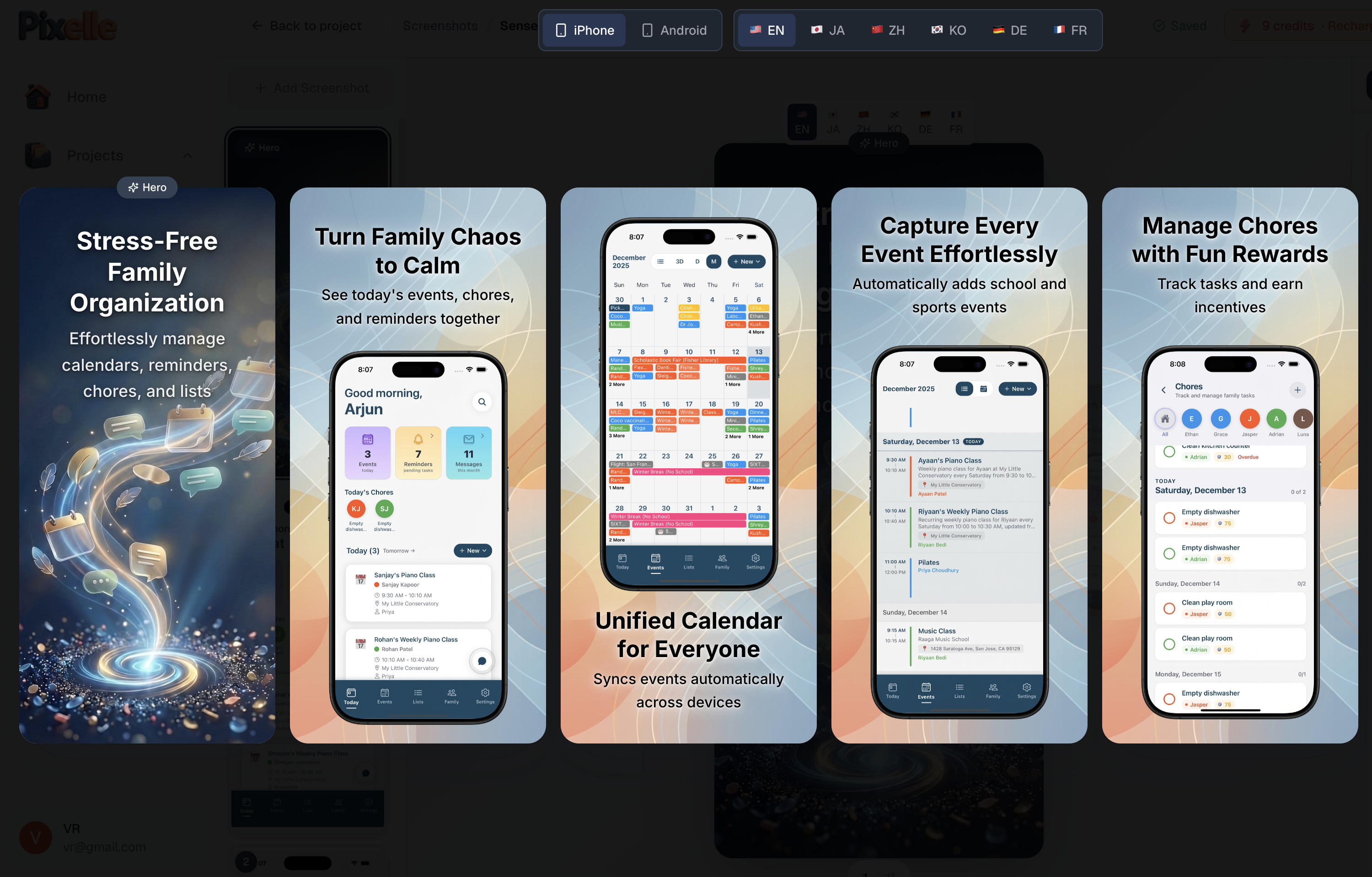 Pixelle App Store Screenshot Generator - Create professional iOS and Android screenshots with AI-generated headlines