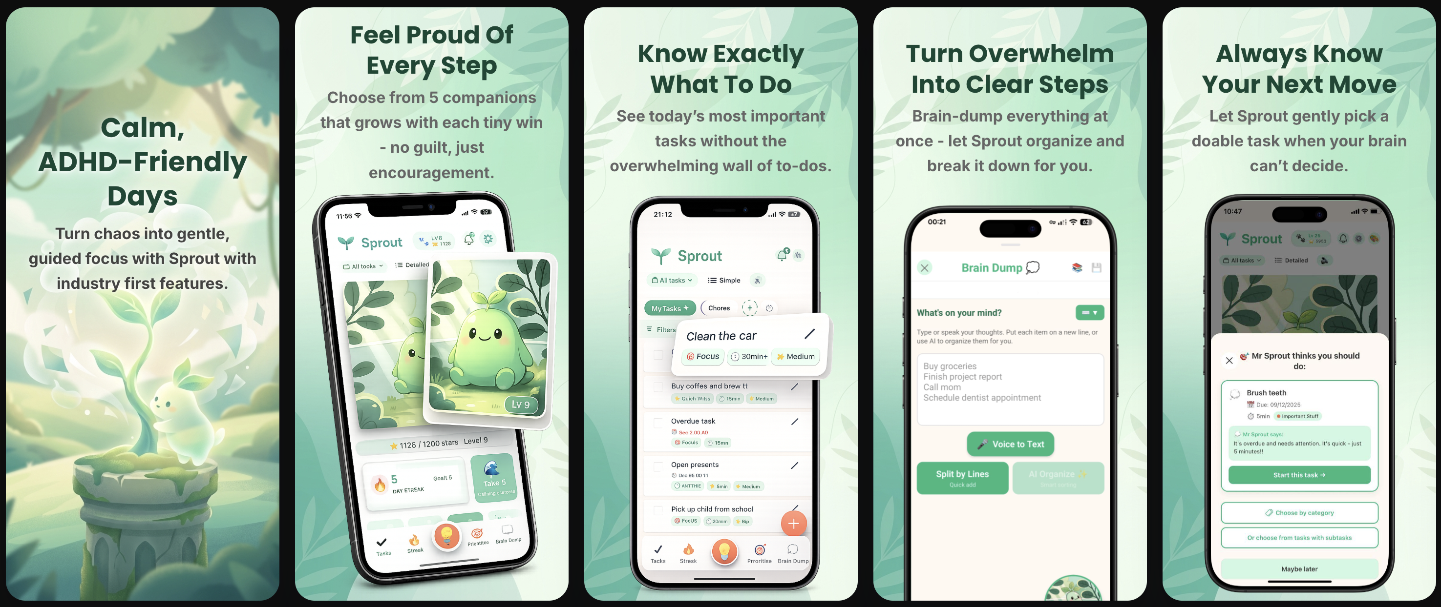 Sprout - Lifestyle app store screenshots created with Pixelle