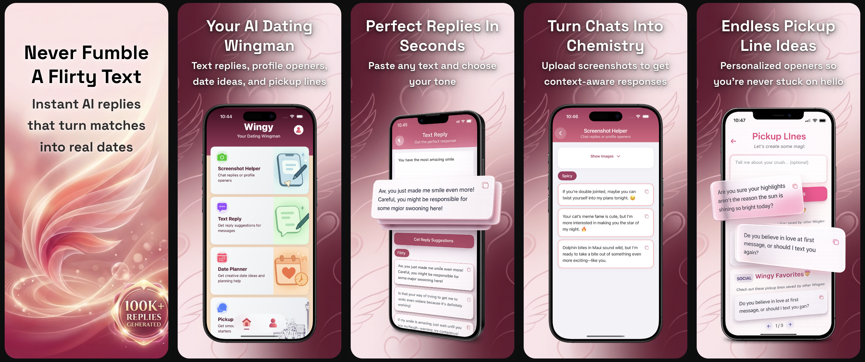 Wingy - Dating & Social app store screenshots created with Pixelle